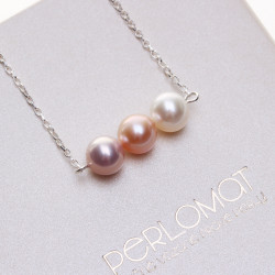 PZ003_01_Stříbrný náhrdelník tři perly na řetízku