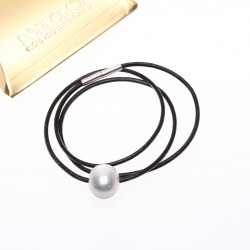 perly a kůže - kožený perlový náhrdelník