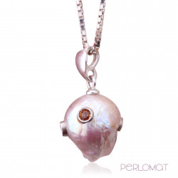 PZ081_02_Stříbrný perlový přívěsek se safíry Nautilus