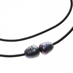 kožený náhrdelník s perlami