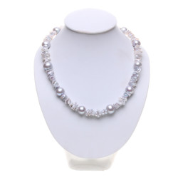 PH289_01_perlový náhrdelník šedý keshi a edisonovy perly