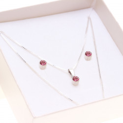 stříbrná souprava s granáty