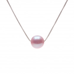 růžová perla na stříbrném řetízku