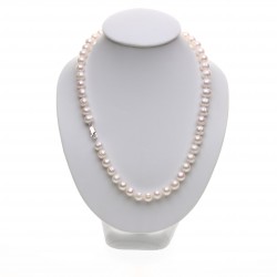 perlový náhrdelník - stříbrný uzávěr, karabinka