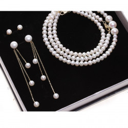 Zlatá perlová svatební souprava 4ks 585_02