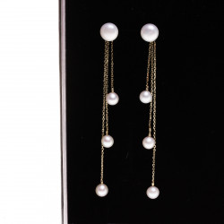 Zlaté kombinovatelné perlové náušnice Au 585_01