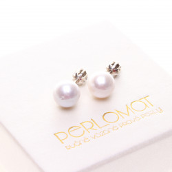 PP096_01_Stříbrné perlové náušnice s kasumi perlami, bílé 8,5 mm