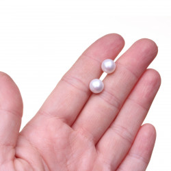 PP096_04_Stříbrné perlové náušnice s kasumi perlami, bílé 8,5 mm