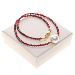 KH001_04_Granátový náhrdelník s Kasumi perlou