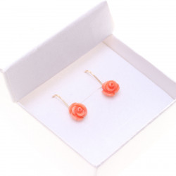 LV010_02_Zlaté korálové náušnice růžičky_Au 585