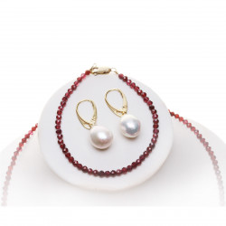 KS144_02_zlacená stříbrná souprava Granáty s Kasumi parlami