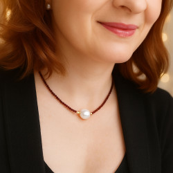 Náhrdelník granáty a kasumi