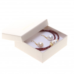 KS144_02_zlacená stříbrná souprava Granáty s Kasumi parlami