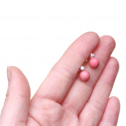 LP_020_02_Stříbrné náušnice na šroubek růžový korál a zirkon