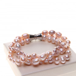 PR115_01_Perlový náramek lila trojřadý