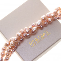 PR115_02_Perlový náramek lila trojřadý