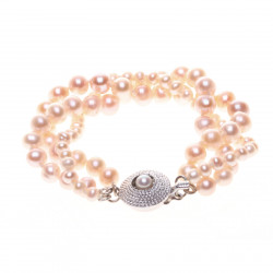 PR115_01_Perlový náramek lila trojřadý