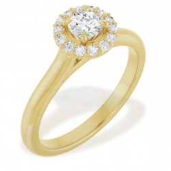 BRR001_02_Zlatý zásnubní prsten s diamanty – halo