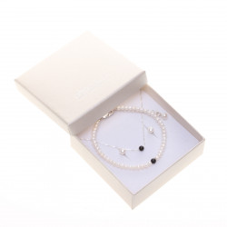 PS136_02_Perlový set Pearl & Onyx, bonus s řetízkem