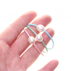 CR019_01_Dárková sada tří dívčích náramků perla na kůži nerez