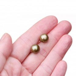 PP098_03_stříbrné náušnice s perlami khaki 925