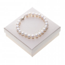 bílý perlový náramek, dárkové balení