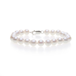 bílý perlový náramek AA 7 mm