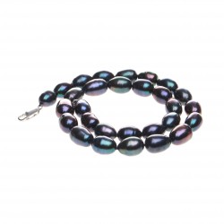 náhrdelník z černých rýžových perel