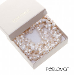 PH068_03_dlouhý bílý perlový náhrdelník barokní perly 130 cm
