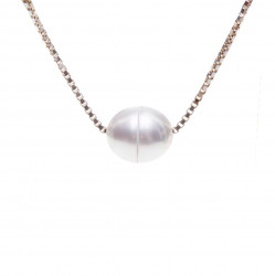 jedna perla na řetízku - bílá