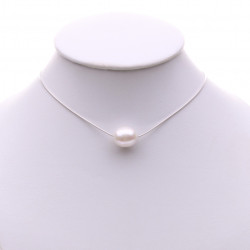 perla na řetízku - stříbrný řetízek