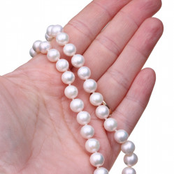 PH022_03_perlový náhrdelník bílý AA 7,5 mm, 41 cm