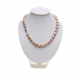 perlový náhrdelník lila, rýžové perly
