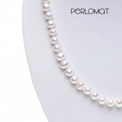 Perlová souprava bílá trojdílná se šroubky 6-7 mm stříbro