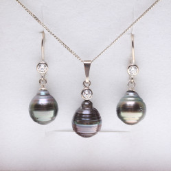 elegantní perlový set, tahitské perly