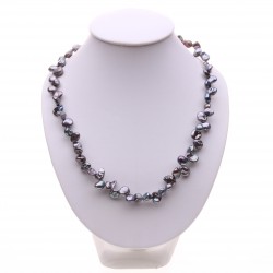 černý perlový náhrdelník, keshi perly