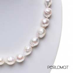 PH136_02_perlový náhrdelník bílé kasumi perly 11 mm 39,5 cm