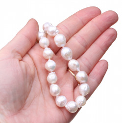 PH136_03_perlový náhrdelník bílé kasumi perly 11 mm 39,5 cm