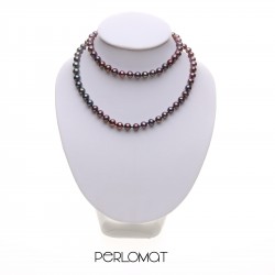 černý perlový náhrdelník - delší - 60 cm