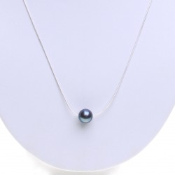 perlový přívěsek - černá perla na řetízku, stříbrný řetízek
