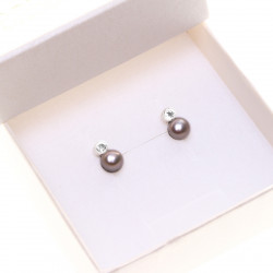PP048_03_stříbrné šedé perlové náušnice se yirkonz šroubek
