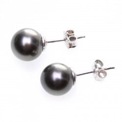 stříbrné náušnice s tahitskými perlami