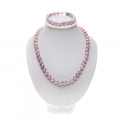 PS083_01_Perlová souprava lila perly 8x9 mm