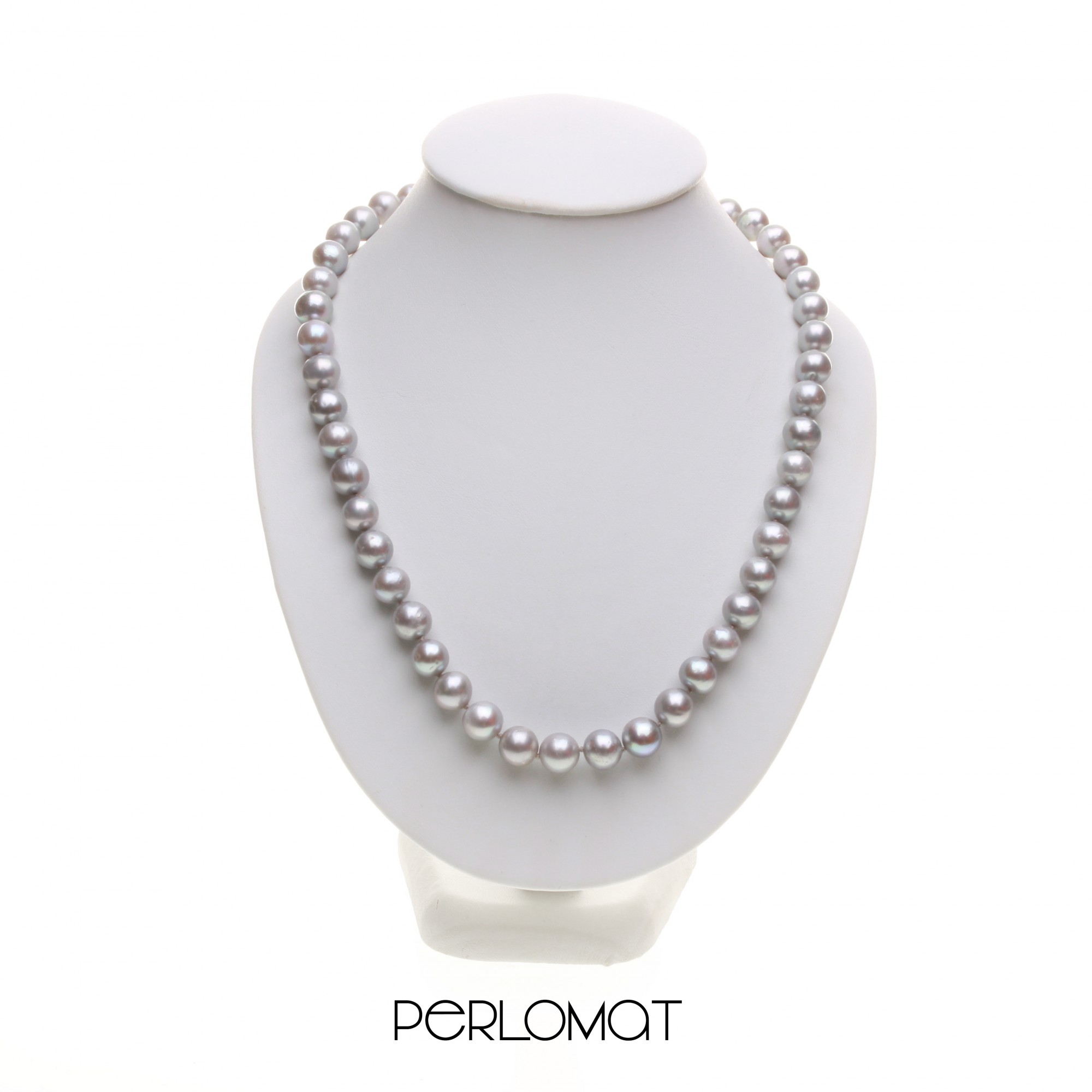 šedý perlový náhrdelník