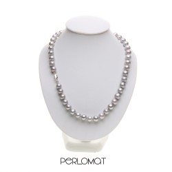 perlový náhrdelník šedý