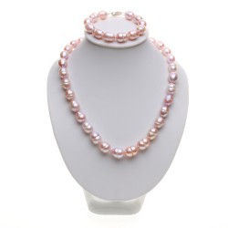 lila perlová souprava - rýžové perly L