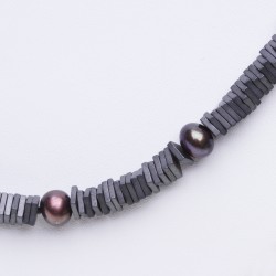 hematitový náhrdelník s perlami