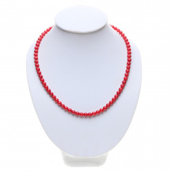korálový náhrdelník červený stříbro