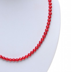 korálový náhrdelník červený stříbro