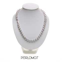 perlový náhrdelník šedý, 45 cm